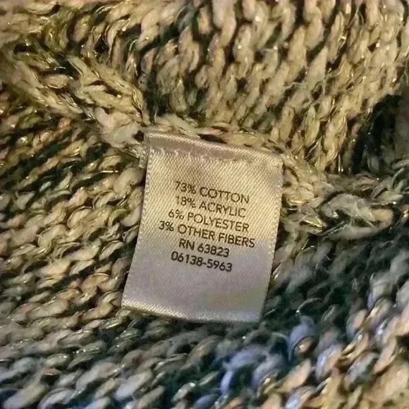 Christopher & Banks Green & White Women’s Sweater, Medium - Picture 7 of 8